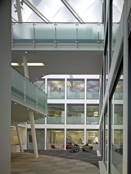 The Nexus (atrium) overlooked by the Honeycomb Offices